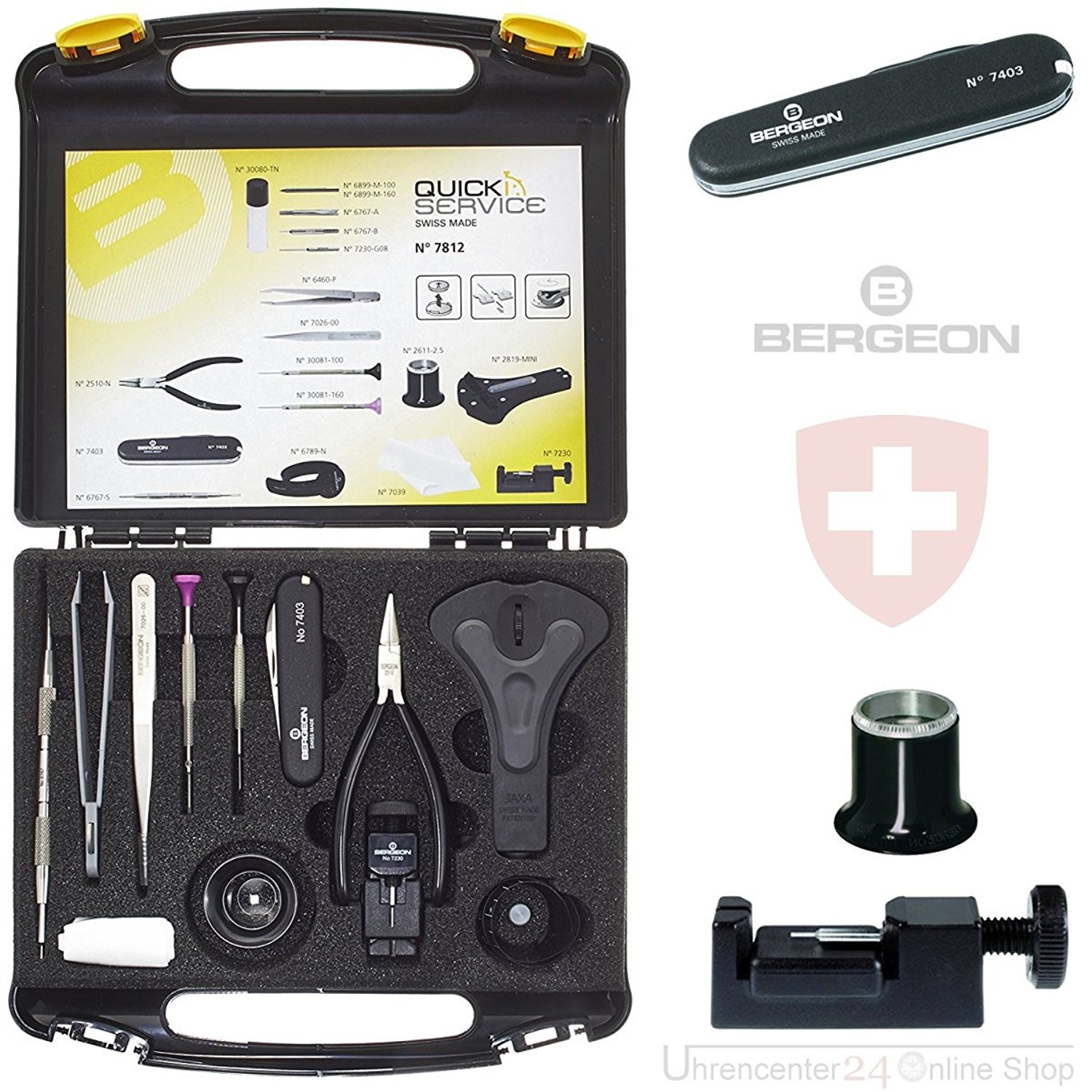 BERGEON 7812 Uhrenwerkzeug Set QUICK SERVICE PLUS QualitätsWerkzeug