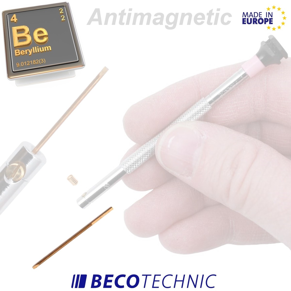 9 Ersatzklingen 0,5 - 3,0mm aus Beryllium für Uhrmacherschraubendreher.  Antimagnetische Uhrmacherschraubendreher Klingen für Uhrwerk-Montage