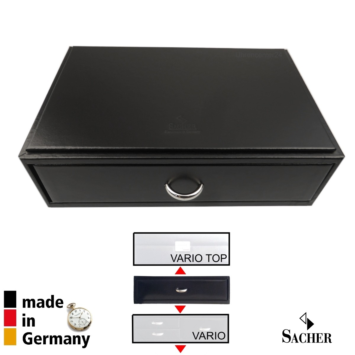 in - Uhrenbox erweiterbare Deutschland SACHER Uhrenschatulle Stapelbare VARIO Schublade mit hergestellt