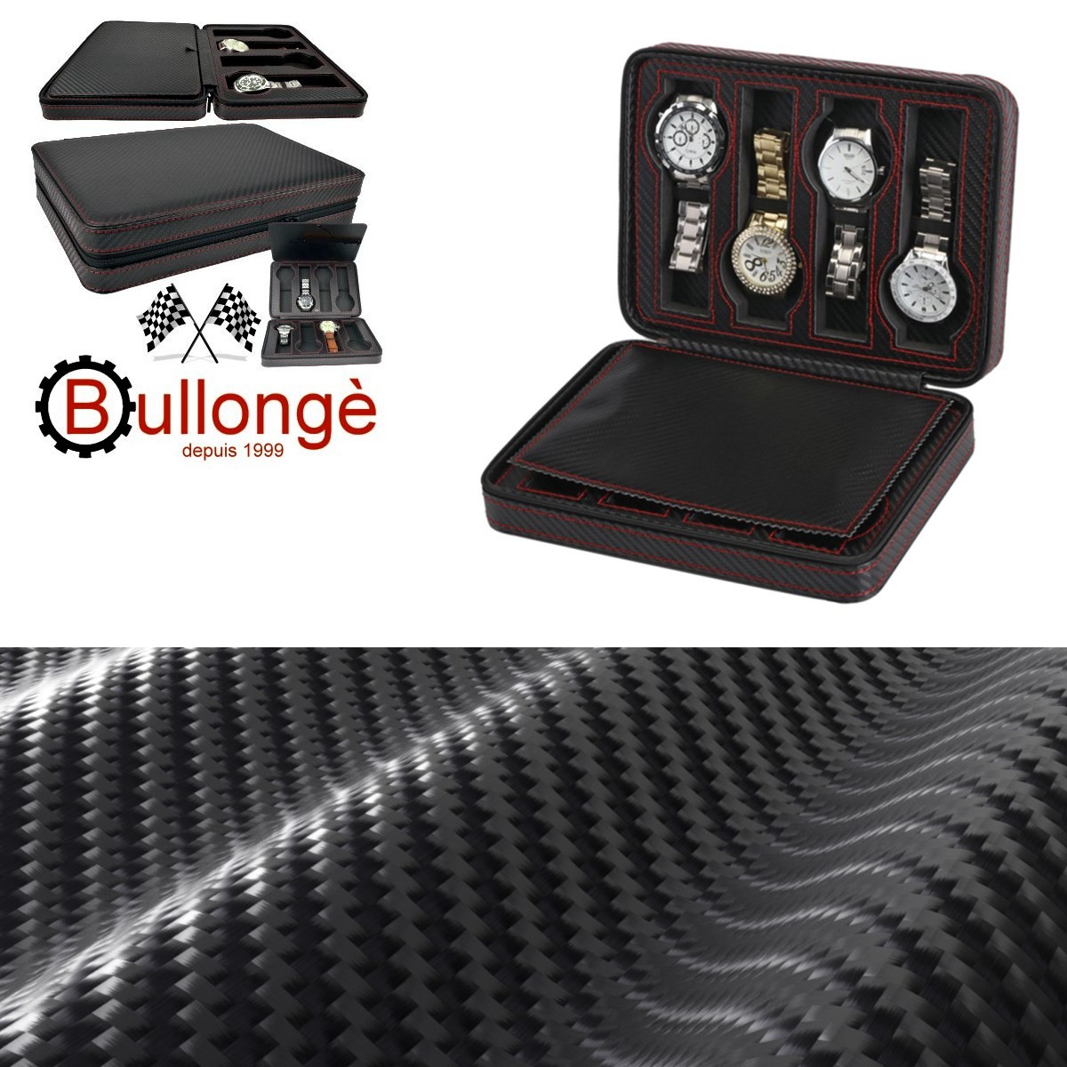 BULLONGÈ Uhrenetui CARBON RACING FOUR 