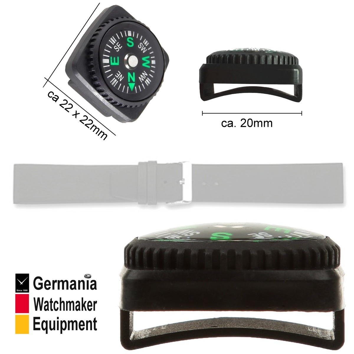 Flüssigkeitsgedämpfter Armband-Kompass GWE NAV1
