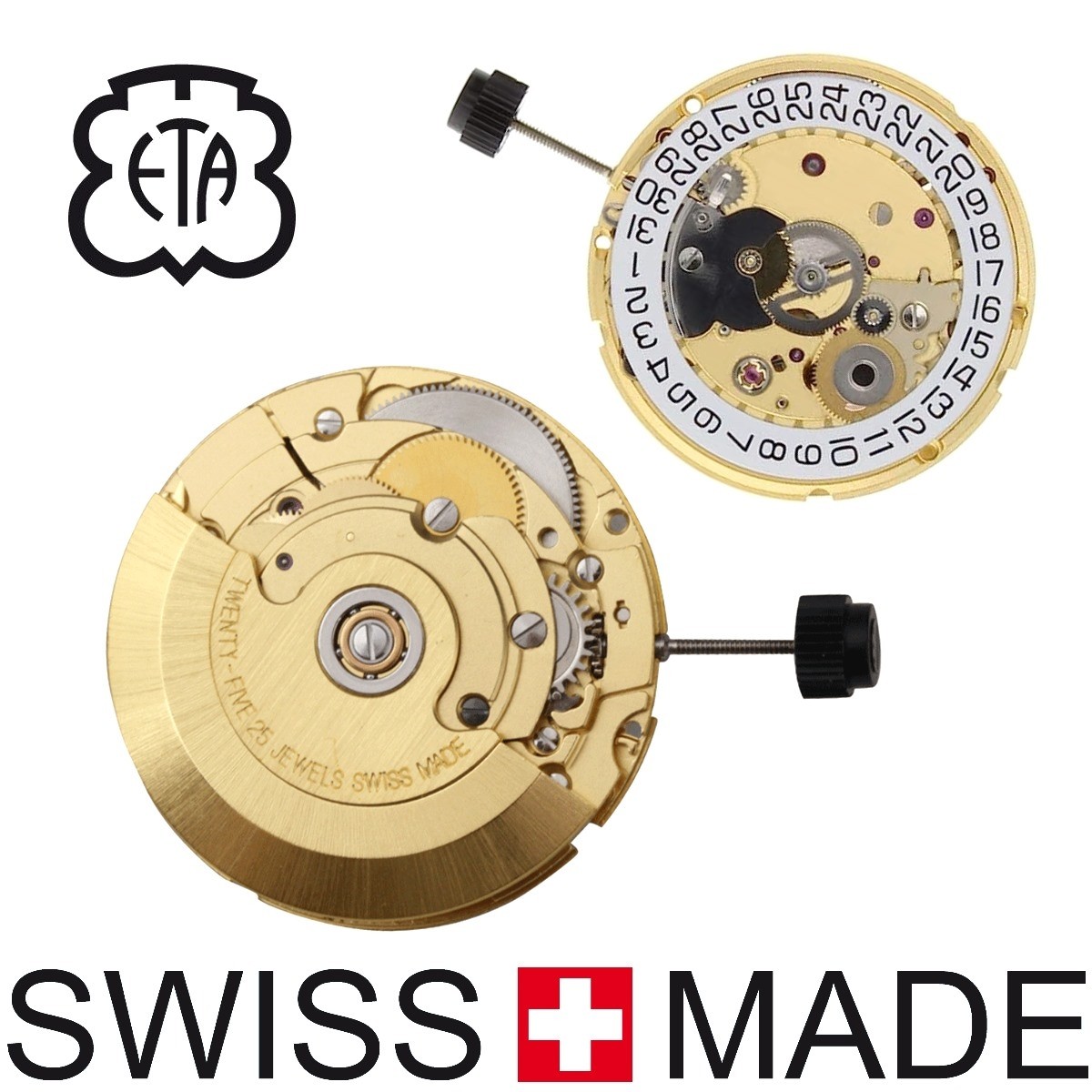 ETA 2824 2 Automatik Uhrwerk GOLDEN mit Datum schweizer Uhrwerk