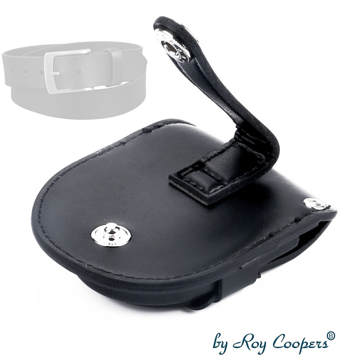 Gürteltasche für Taschenuhren Roy Coopers KROSS schwarz mit Kette 