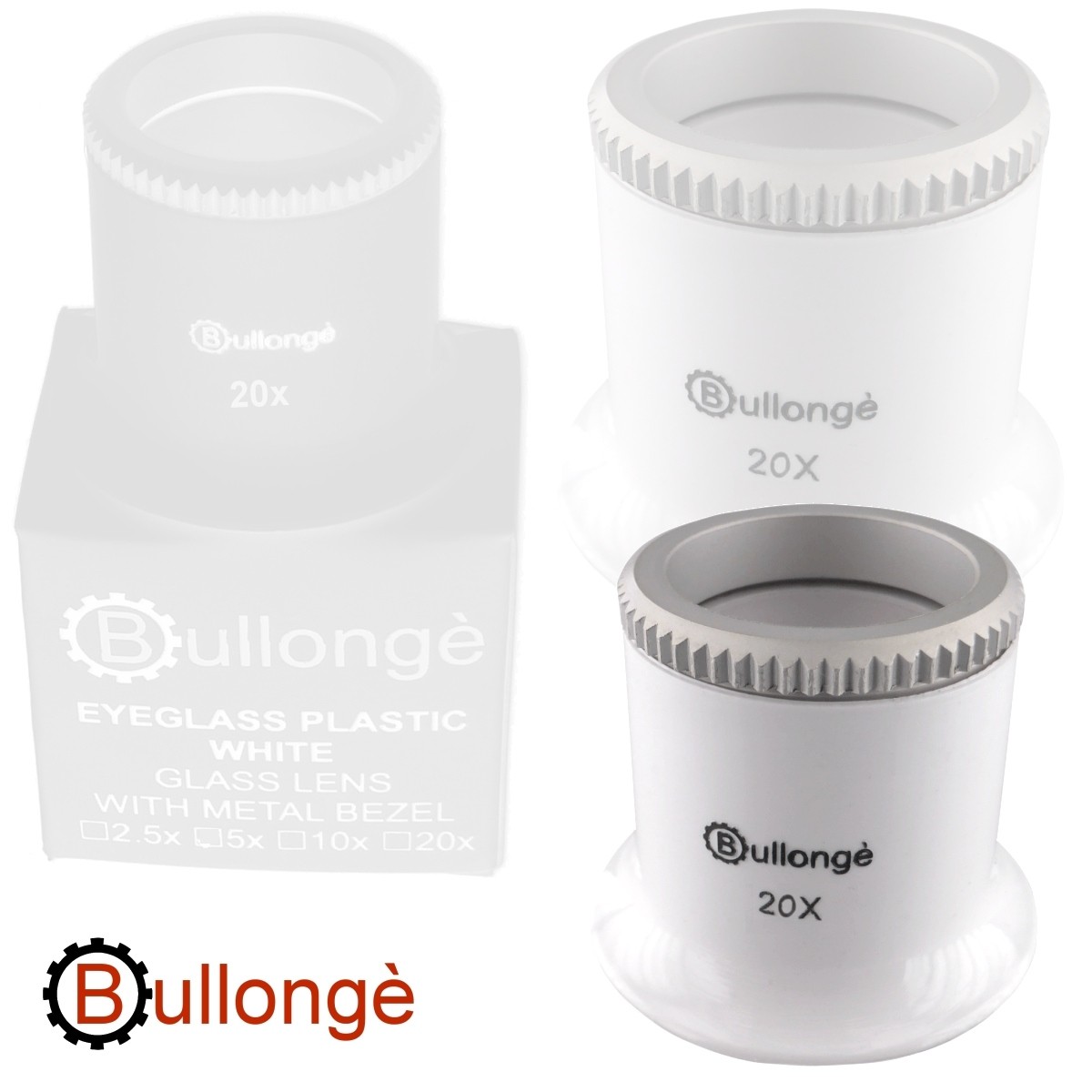 Uhrmacher-Kontroll-Lupe BULLONGÈ TB PEARL-WHITE 20x 