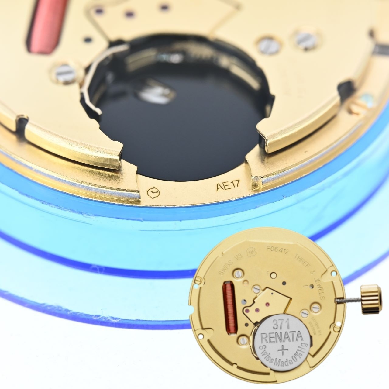 ETA 955.112 SCHWEIZER Quarzwerk - Gold Datumsscheibe Bei 3-7