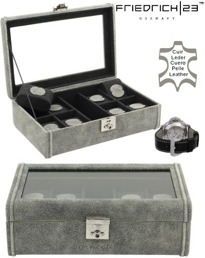 Friedrich|23 Uhrenbox CUBANO VINTAGE GRAU L