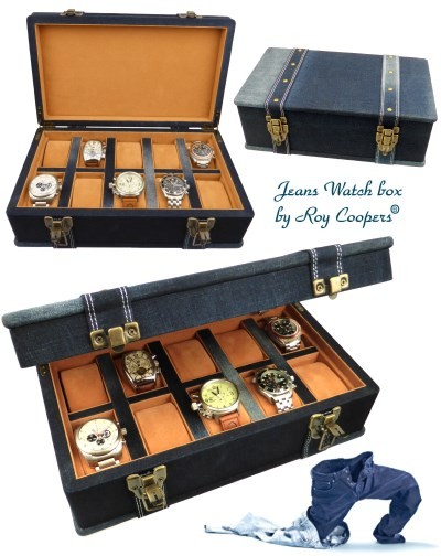 Uhrenkoffer JEANS by Roy Coopers für 10 Armbanduhren