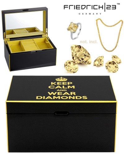 Schmuck.- und Uhrenkoffer KEEP CALM MAX piano black