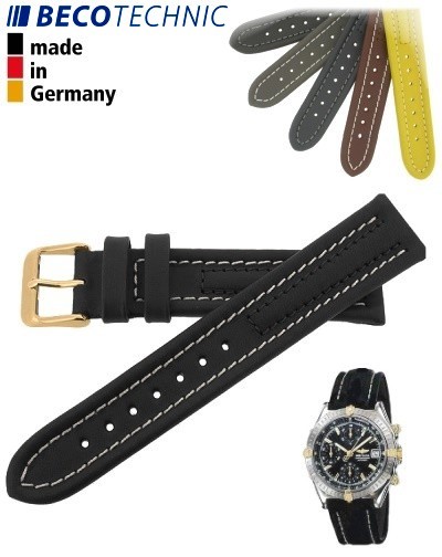 Armband Arizona Kalb 22mm schwarz / gold