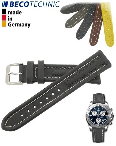 Armband Arizona Kalb 24mm anthrazit / Edelstahl  