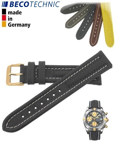 Armband Arizona Kalb 18mm anthrazit / gold