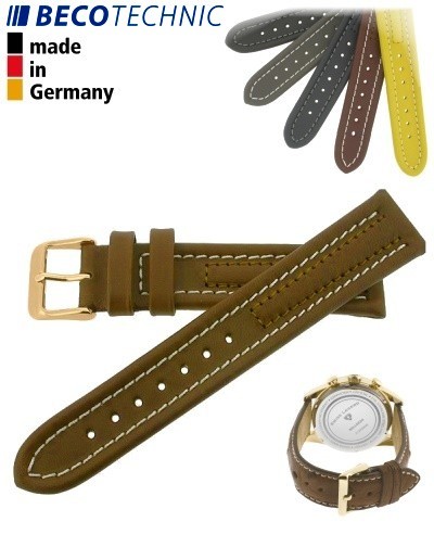 Armband Arizona Kalb 18mm cognac / gold