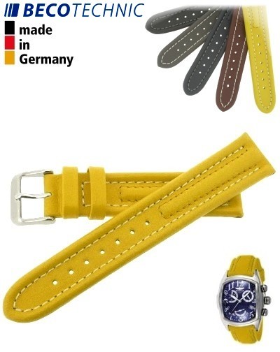Armband Arizona Kalb 22mm gelb / Edelstahl