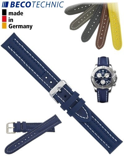 Armband Arizona Kalb 18mm blau / Edelstahl