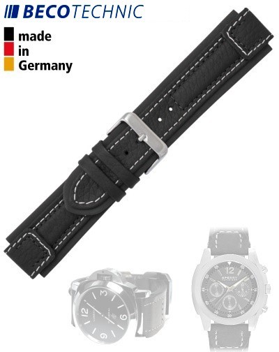 Beco Technic Uhrenband Terrasco Kalb 18 mm black