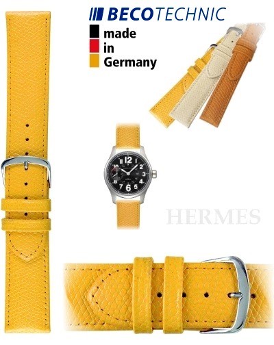 Beco Technic HERMES Uhrenarmband gelb stahl 18mm 