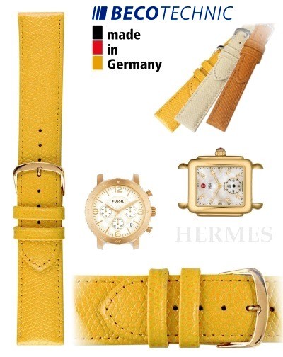 Beco Technic HERMES Uhrenarmband gelb 18mm golden