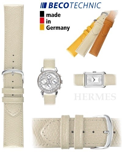Beco Technic HERMES Lederarmband creme stahl 18
