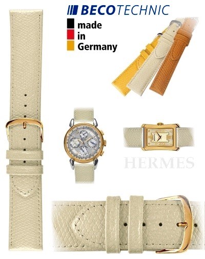 Beco Technic HERMES Lederarmband creme gold 18