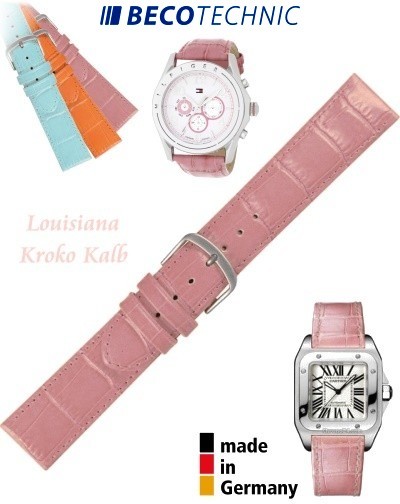 Uhrenarmband Louisiana Kroko Kalb rosa 20mm