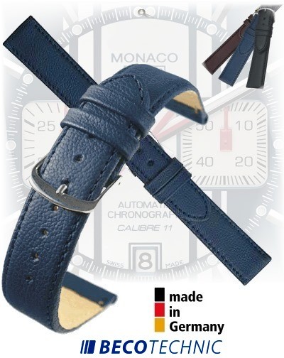 Uhrenarmband Leder NAPPA mitternachtsblau 18 stahl