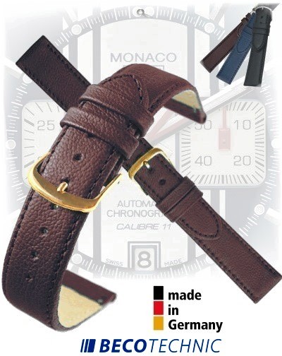 Uhrenarmband Leder NAPPA braun 22 gold