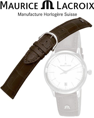 MAURICE LACROIX Lederband LOUISIANA braun/stahl 18