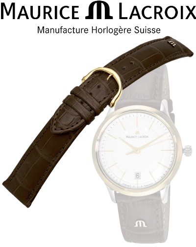 MAURICE LACROIX Lederband LOUISIANA braun/gold 20