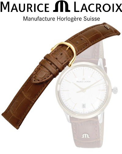 MAURICE LACROIX Lederband LOUISIANA cognac/gold 16