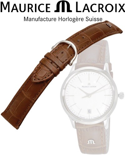 MAURICE LACROIX Lederband LOUISIANA cognac/stahl 18