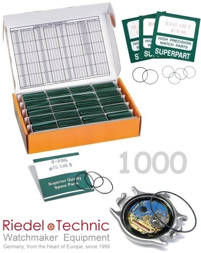 1000 Dichtungen für Armbanduhren im Profi-Set flach und rund