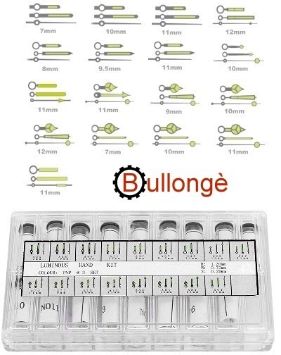 17 Sets moderne Uhrzeiger mit Leuchtfarbe silber ML17