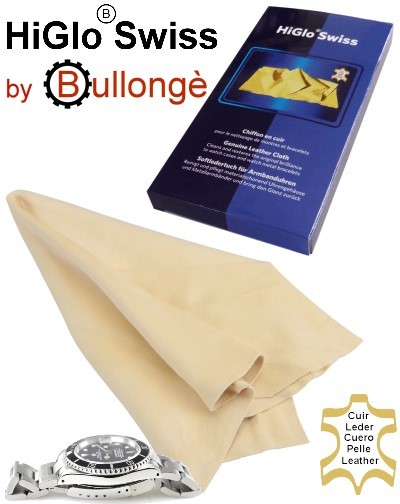 HiGloSwiss L-SOFT Uhrenpflegetuch Echtleder von BULLONGÈ