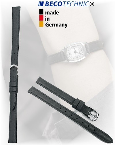 Lederarmband Beco Technic Polo 8mm schwarz stahl
