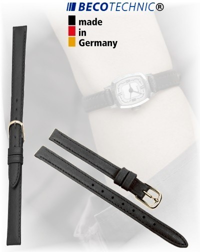 Lederarmband Beco Technic Polo 8mm schwarz gold