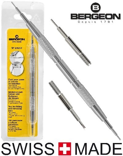 BERGEON Federstegbesteck KL 6767-F - kleines Federstegwerkzeug mit 1mm Gabel