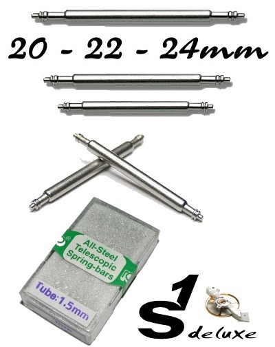 Set mit 100 INOX Federstegen 20, 22 und 24mm
