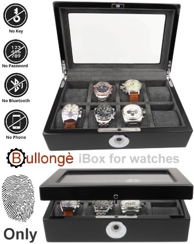 BULLONGÈ iBox für 8 Uhren mit Fingerabdruck-Sensor
