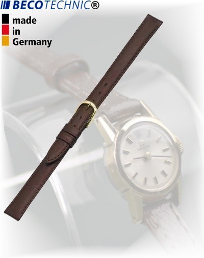 Lederarmband Beco Technic Polo 10mm dunkelbraun gold
