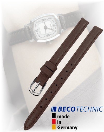 Lederarmband Beco Technic Polo 10mm dunkelbraun stahl