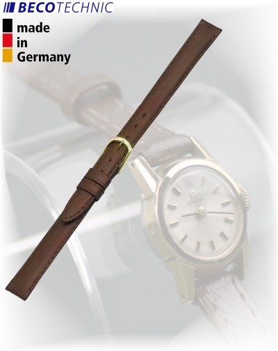 Lederarmband Beco Technic Polo 8mm mittelbraun gold