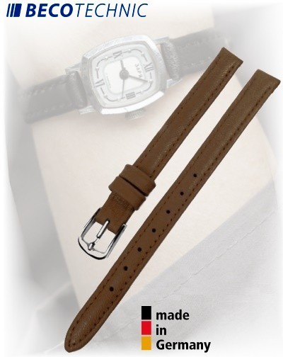 Lederarmband Beco Technic Polo 8mm mittelbraun stahl