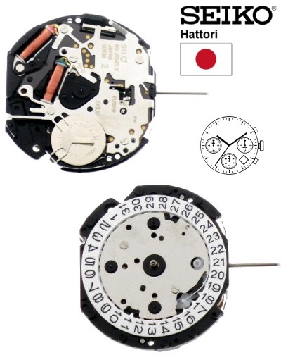 Hattori Quarz Chronograph Uhrwerk VD53 B TMI Seiko Quarzwerke direkt vom Fachhandel