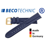 Lederarmband Arizona Kalb 24mm blau / gold