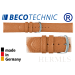 Beco Technic HERMES Uhren-Lederarmband honig stahl 22