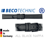 Uhrenarmband Leder ALL BLACK NAPPA 12mm