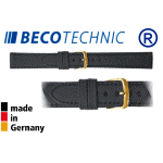 Uhrenarmband Leder BLACK NAPPA gold 12mm