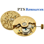Automatisches Uhrwerk PTS 2624-B vergoldet mit Gravur