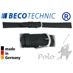 Lederarmband Beco Technic Polo 8mm schwarz stahl
