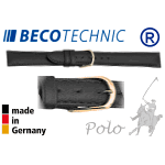 Lederarmband Beco Technic Polo 8mm schwarz gold